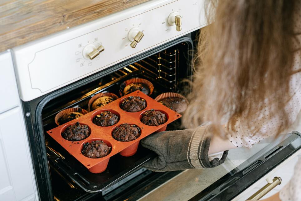 Healthy banana muffins with hemp seeds